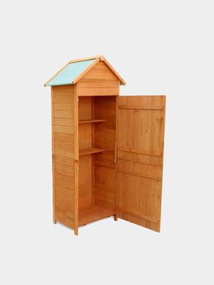 Garden shed wooden tool storage rack farm equipment storage cabinet kettle fertilizer warehouse waterproof roof