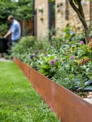 Metal Garden Border Edging Corten Steel Lawn Edging  Decoration Lawn Border Edging